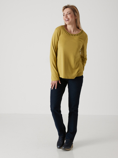 Tee-shirt fluide encolure fantaisie