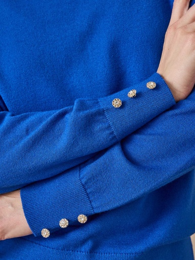 Pull col montant - Daxon - Bleu