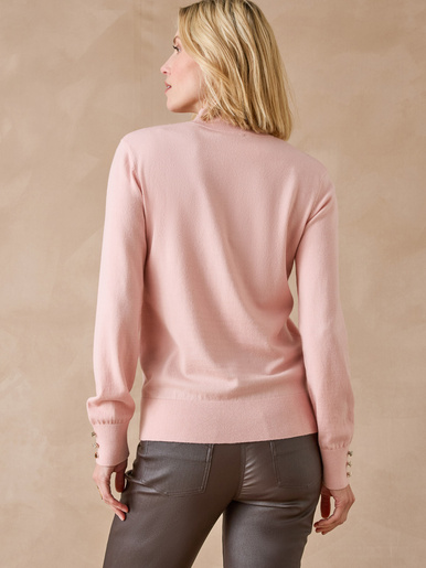 Pull col montant - Daxon - Rose