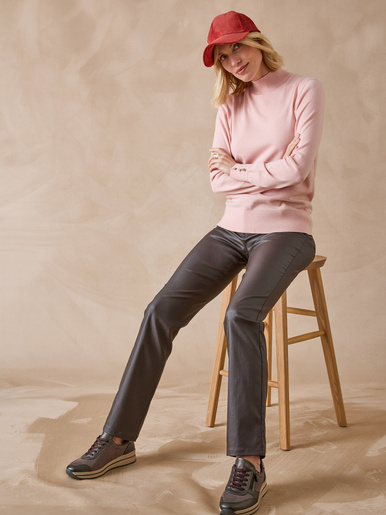 Pull col montant - Daxon - Rose