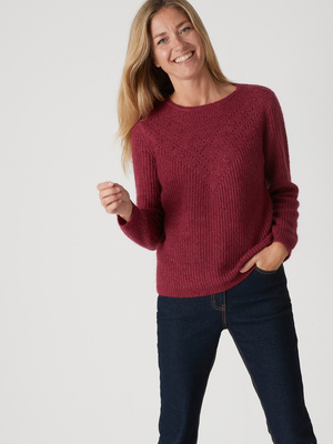 Pull encolure ronde avec laine et mohair