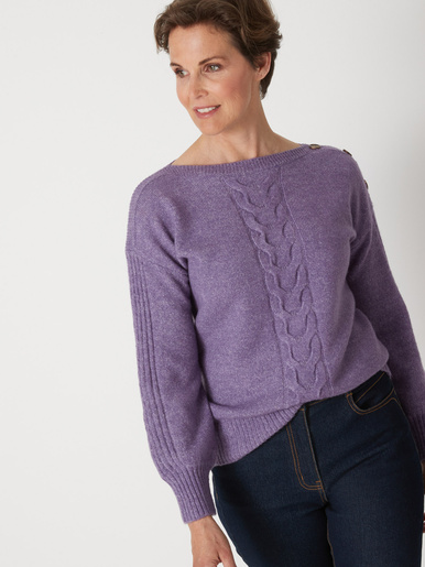 Pull encolure bateau en jersey envers