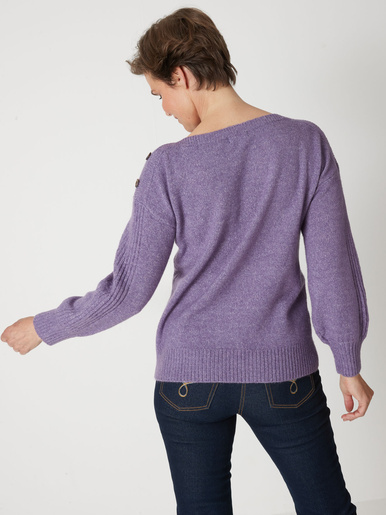 Pull encolure bateau en jersey envers