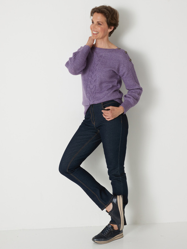 Pull encolure bateau en jersey envers
