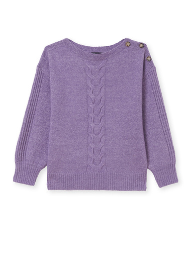 Pull encolure bateau en jersey envers