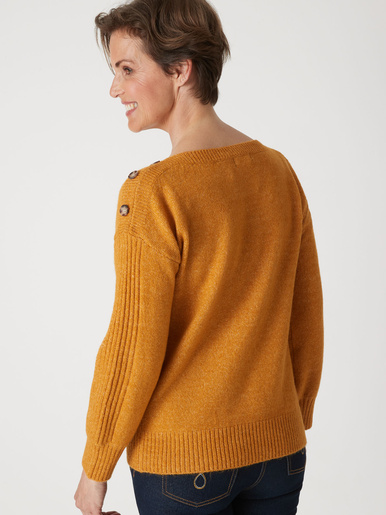 Pull encolure bateau en jersey envers