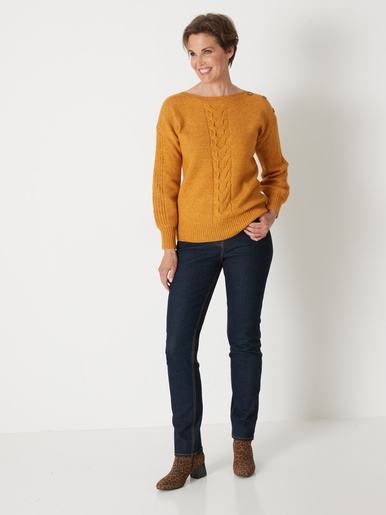 Pull encolure bateau en jersey envers