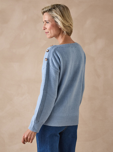 Pull encolure bateau en jersey envers