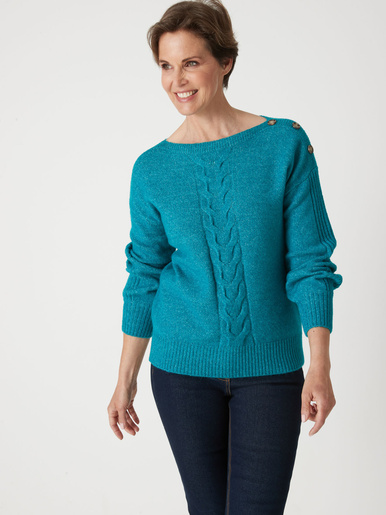 Pull encolure bateau en jersey envers
