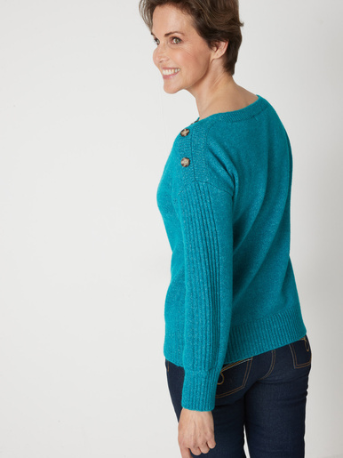 Pull encolure bateau en jersey envers