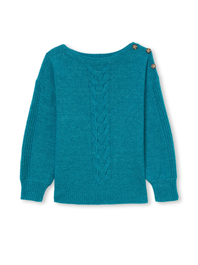 Pull encolure bateau en jersey envers
