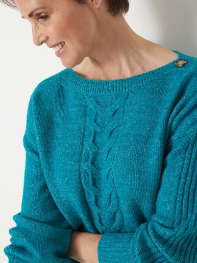 Pull encolure bateau en jersey envers