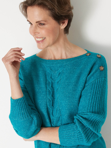 Pull encolure bateau en jersey envers