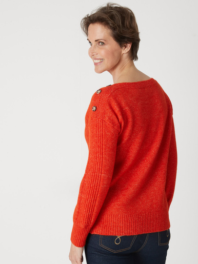 Pull encolure bateau en jersey envers