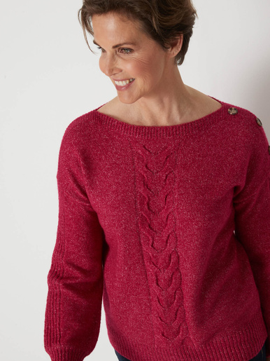Pull encolure bateau en jersey envers
