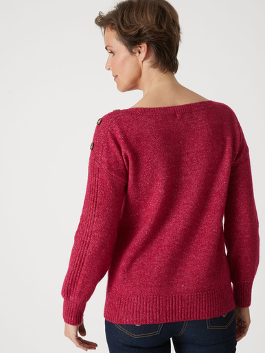 Pull encolure bateau en jersey envers