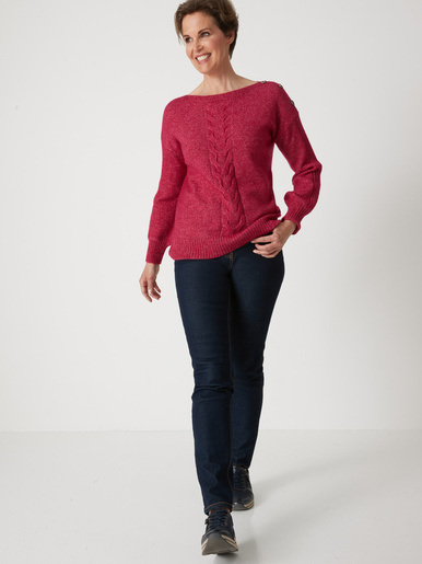 Pull encolure bateau en jersey envers