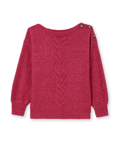 Pull encolure bateau en jersey envers