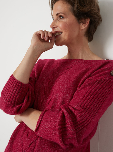 Pull encolure bateau en jersey envers