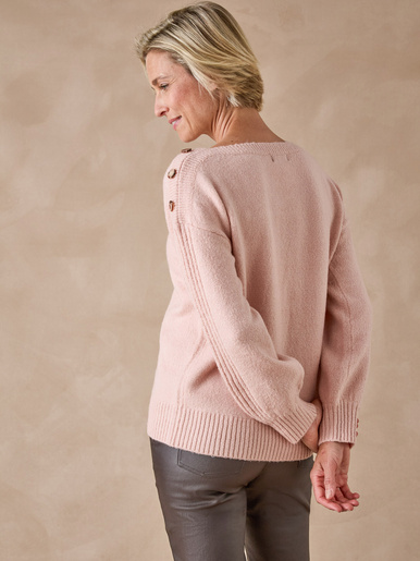 Pull encolure bateau en jersey envers