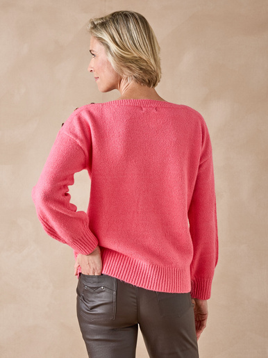 Pull encolure bateau en jersey envers