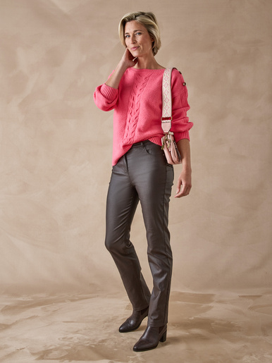 Pull encolure bateau en jersey envers