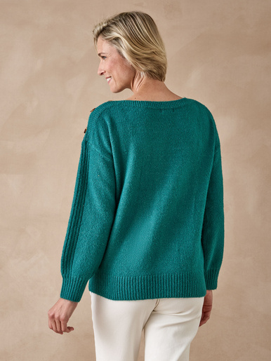 Pull encolure bateau en jersey envers