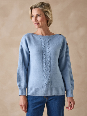 Pull encolure bateau en jersey envers