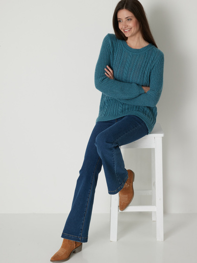 Pull torsadé avec laine et mohair