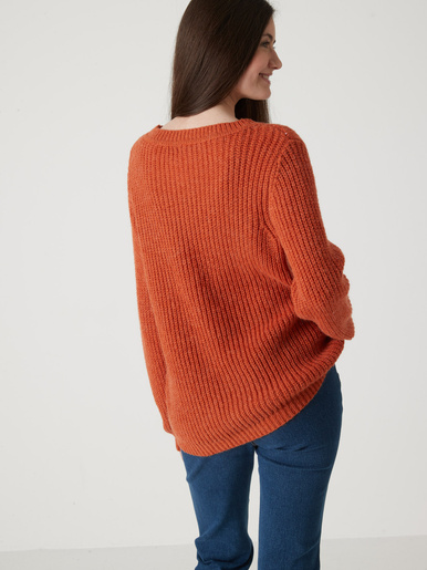 Pull torsadé avec laine et mohair