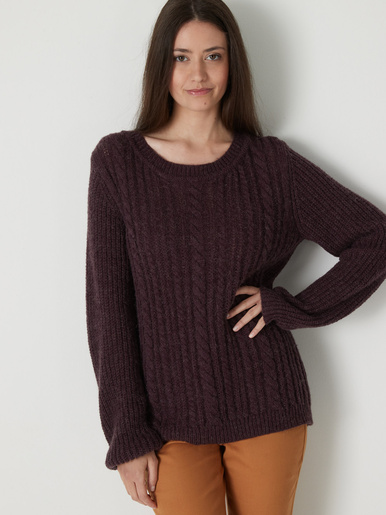 Pull torsadé avec laine et mohair - Daxon - Quetsche