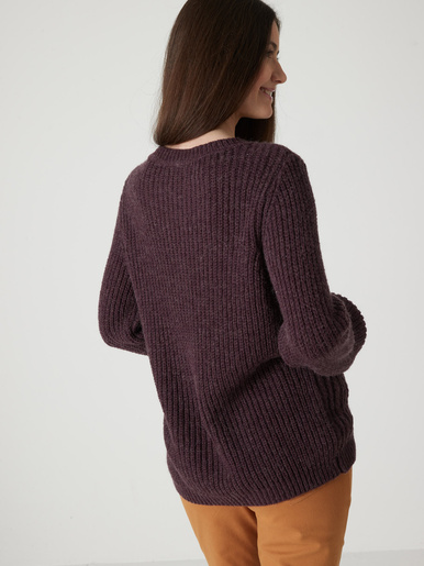 Pull torsadé avec laine et mohair