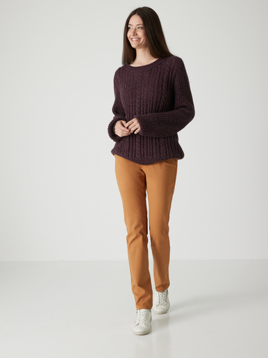 Pull torsadé avec laine et mohair