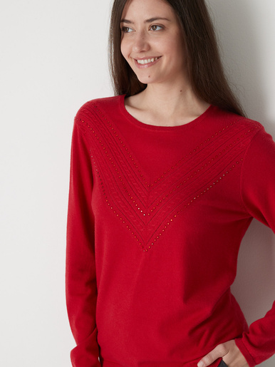 Pull point fantaisie détails rivets