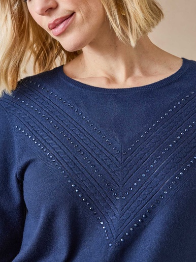 Pull point fantaisie détails rivets