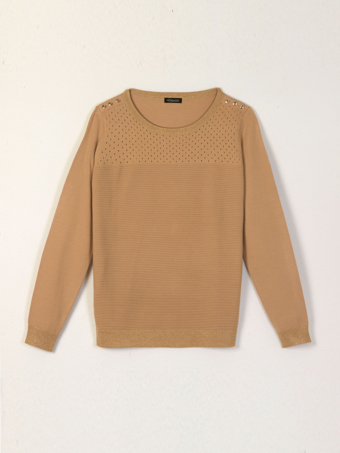Pull en maille jersey et ottoman - Daxon - Café latté