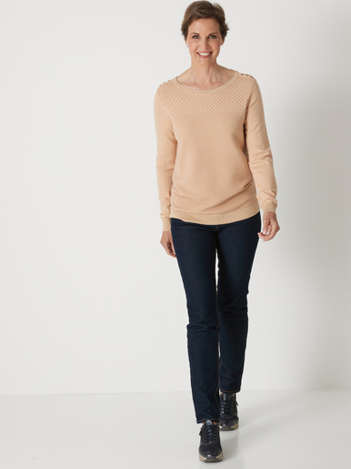 Pull en maille jersey et ottoman