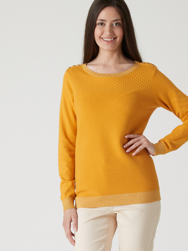Pull en maille jersey et ottoman