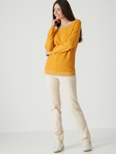 Pull en maille jersey et ottoman