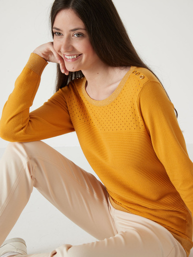 Pull en maille jersey et ottoman