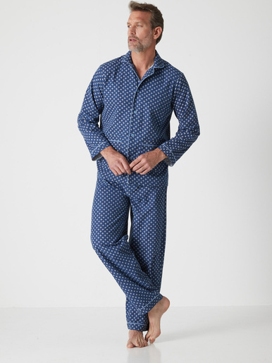 Pyjama en tissu polyester coton - Daxon - Imprimé marine