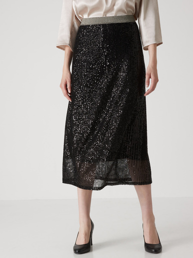 Jupe évasée à sequins