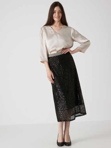 Jupe évasée à sequins