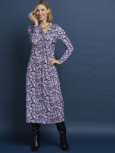 Robe en maille légère fluide - Daxon - Imprimé marine