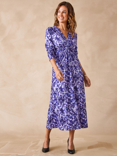 Robe en maille légère fluide - Daxon - Tachiste violet
