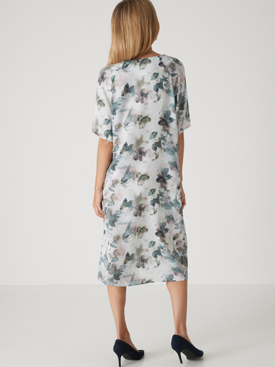 Robe effet satiné manches larges