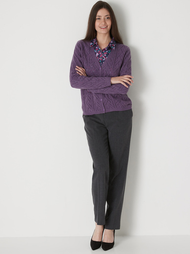 Gilet maille point fantaisie avec laine