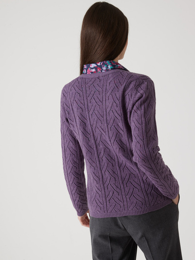 Gilet maille point fantaisie avec laine
