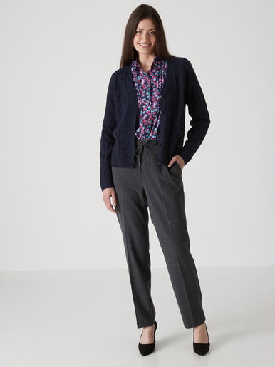 Gilet maille point fantaisie avec laine