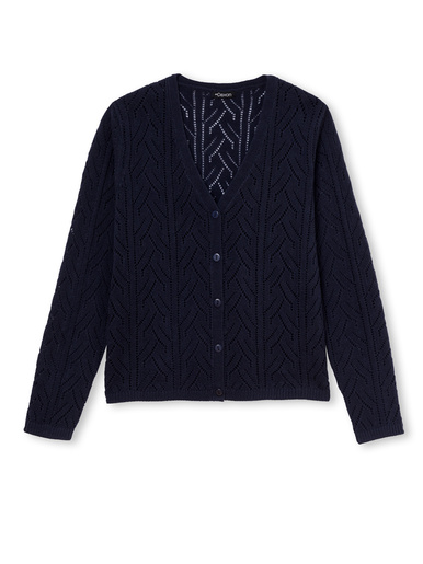 Gilet maille point fantaisie avec laine